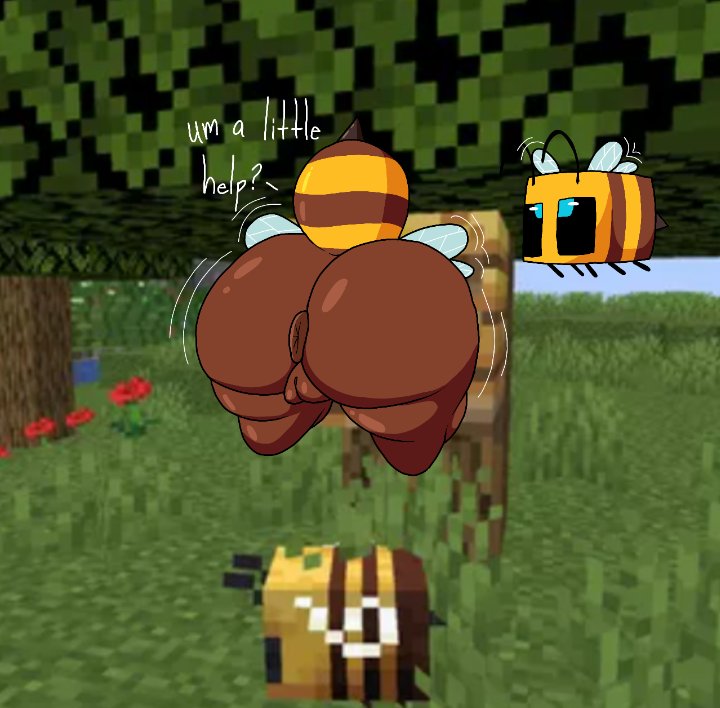 ass_focus bee bee_(minecraft) bee_girl big_ass big_penis casual casual_nudity female huge_ass huge_cock japansadface minecraft nude penis public public_nudity shortstack