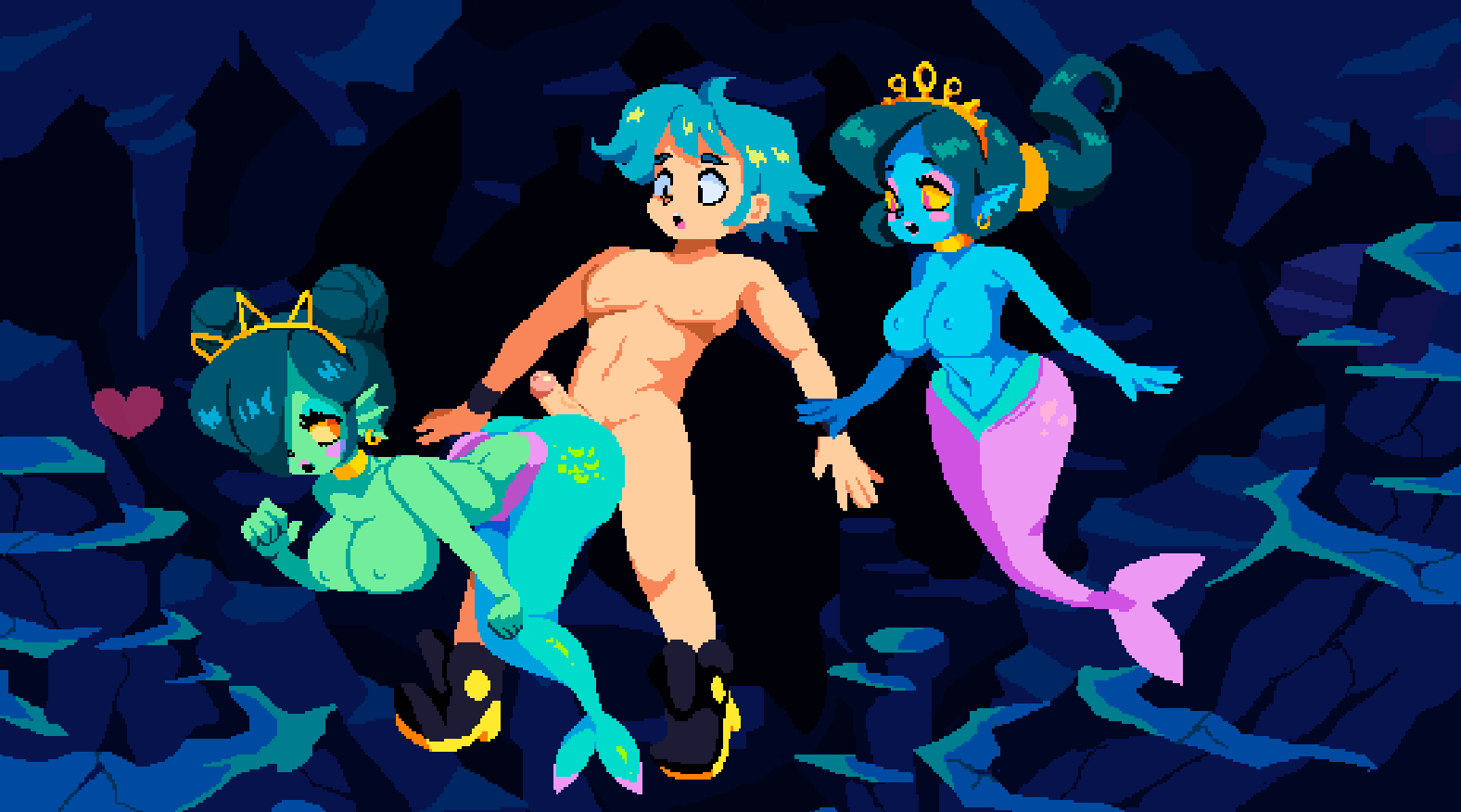 animated, ass, assjob, breasts, buttjob, color, colored, cum, cum on body, edit, edited, ejaculation, female, flipwitch : forbidden sex hex, game cg, human, imminent penetration, imminent sex, male, merfolk, mermaid, naked, naked male, penis, pixel animation, pixel art, pussy, sprite, tagme, third-party edit, topless, vaginal penetration