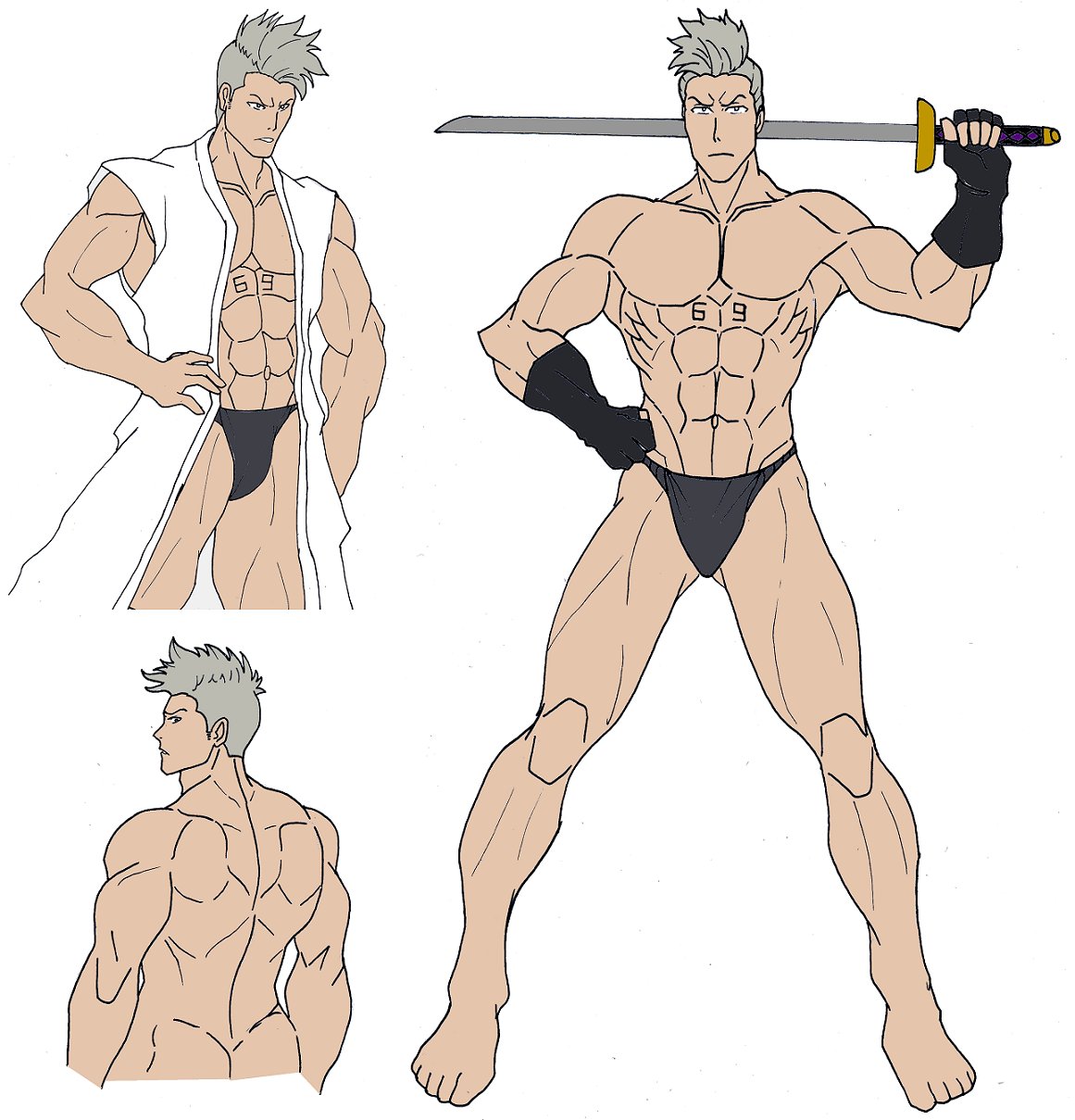 ass bleach bleach:_the_thousand-year_blood_war male male_chest male_only muguruma_kensei underwear white_hair