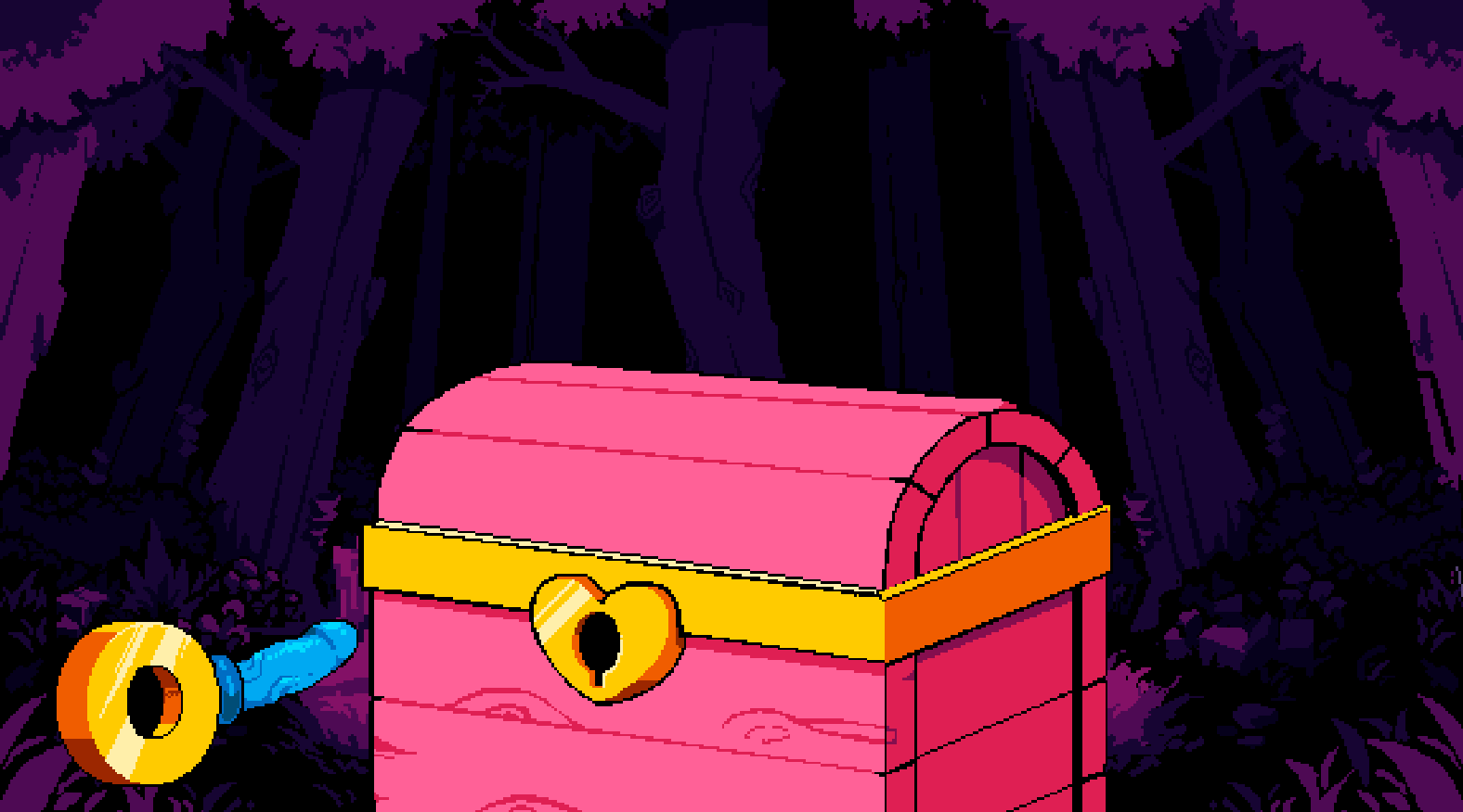 animated, color, colored, cum, disembodied penis, edit, edited, female, flipwitch : forbidden sex hex, game cg, male, mimic, monster girl, penis, pixel animation, pixel art, sprite, tagme, third-party edit, treasure chest