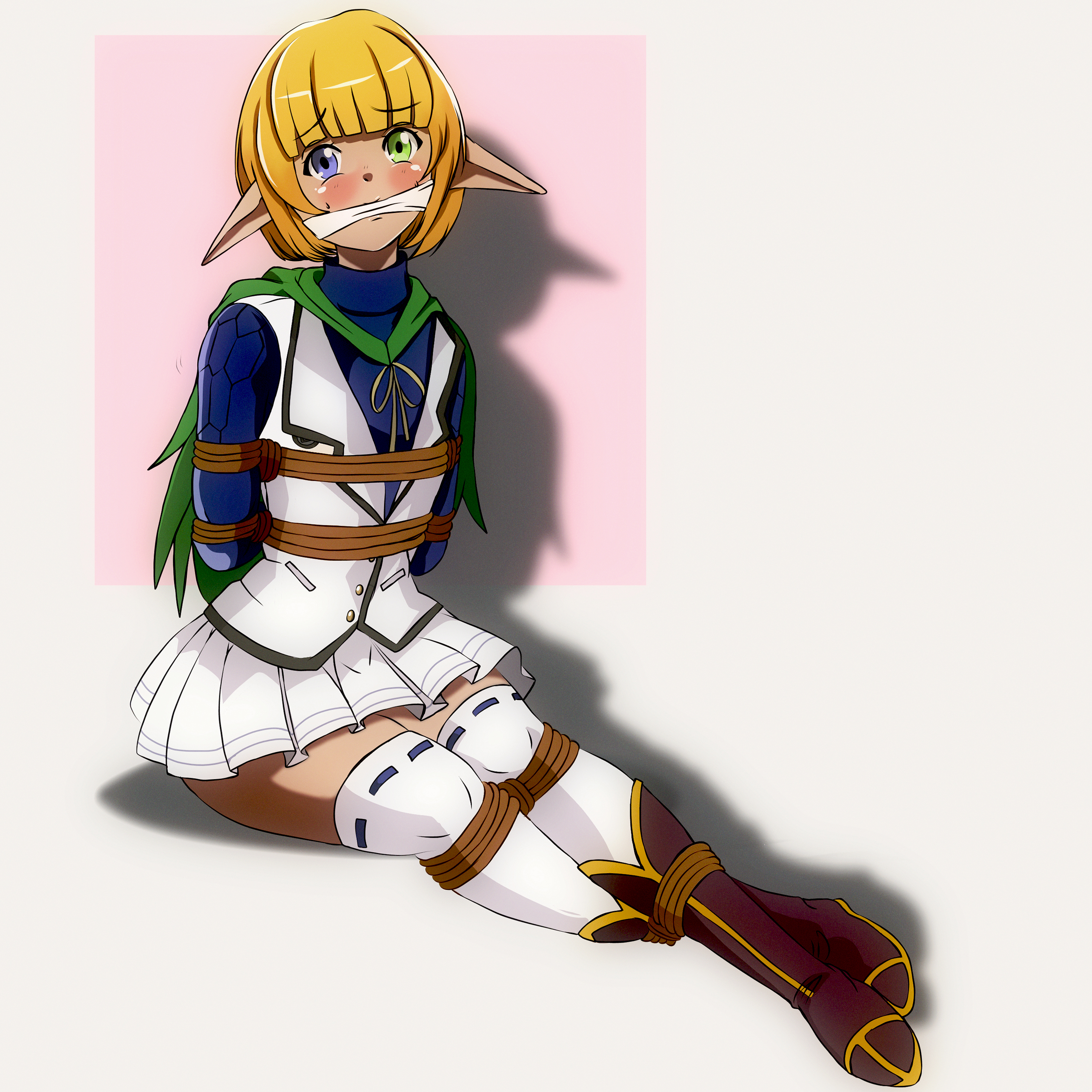 1boy, bondage, dark elf, femboy, femboysub, male, mare bello fiore, overlord (maruyama), solo