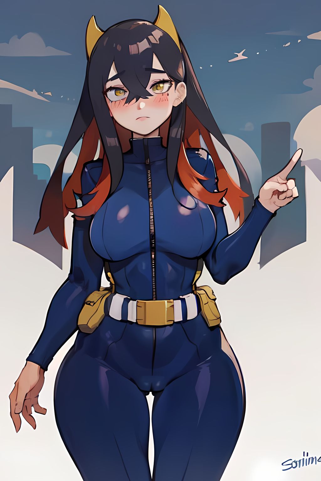 ai generated, carmine (pokemon), curvy, female, pokemon, pokemon sv, skin tight, stable diffusion, tagme, wide hips