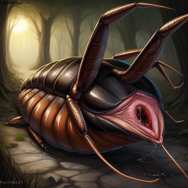 ai_generated ambiguous_gender antennae_(anatomy) arthropod beetle cloaca cloaca_juice darkeffect insects multi_arm multi_leg multi_limb nightmare_fuel onahole_parasite presenting_hindquarters rear_view shell solo unknown_species