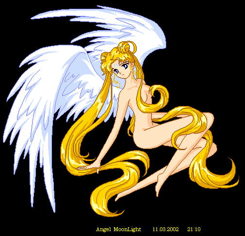 2002 angel_moonlight bishoujo_senshi_sailor_moon blonde_hair dated forehead_mark nipples nude princess_serenity small_breasts usagi_tsukino wings