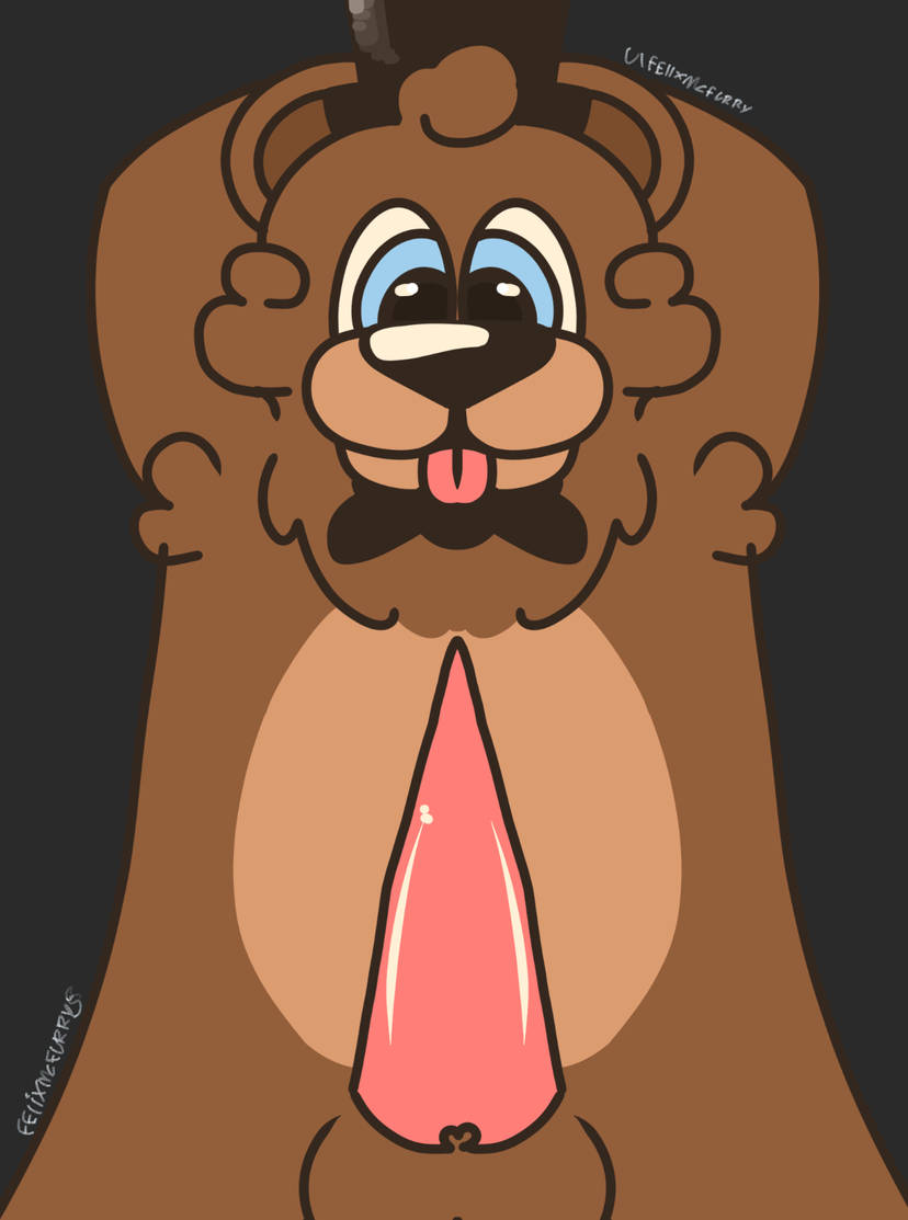 1boy 2d 2d_(artwork) anthro balls beard brown_fur chubby cute felixmcfurry five_nights_at_freddy's fnaf freddy_(fnaf) furry furry_only inviting inviting_to_sex male male_only penis pink_penis pinup pinup_pose solo solo_focus strange_penis uncensored