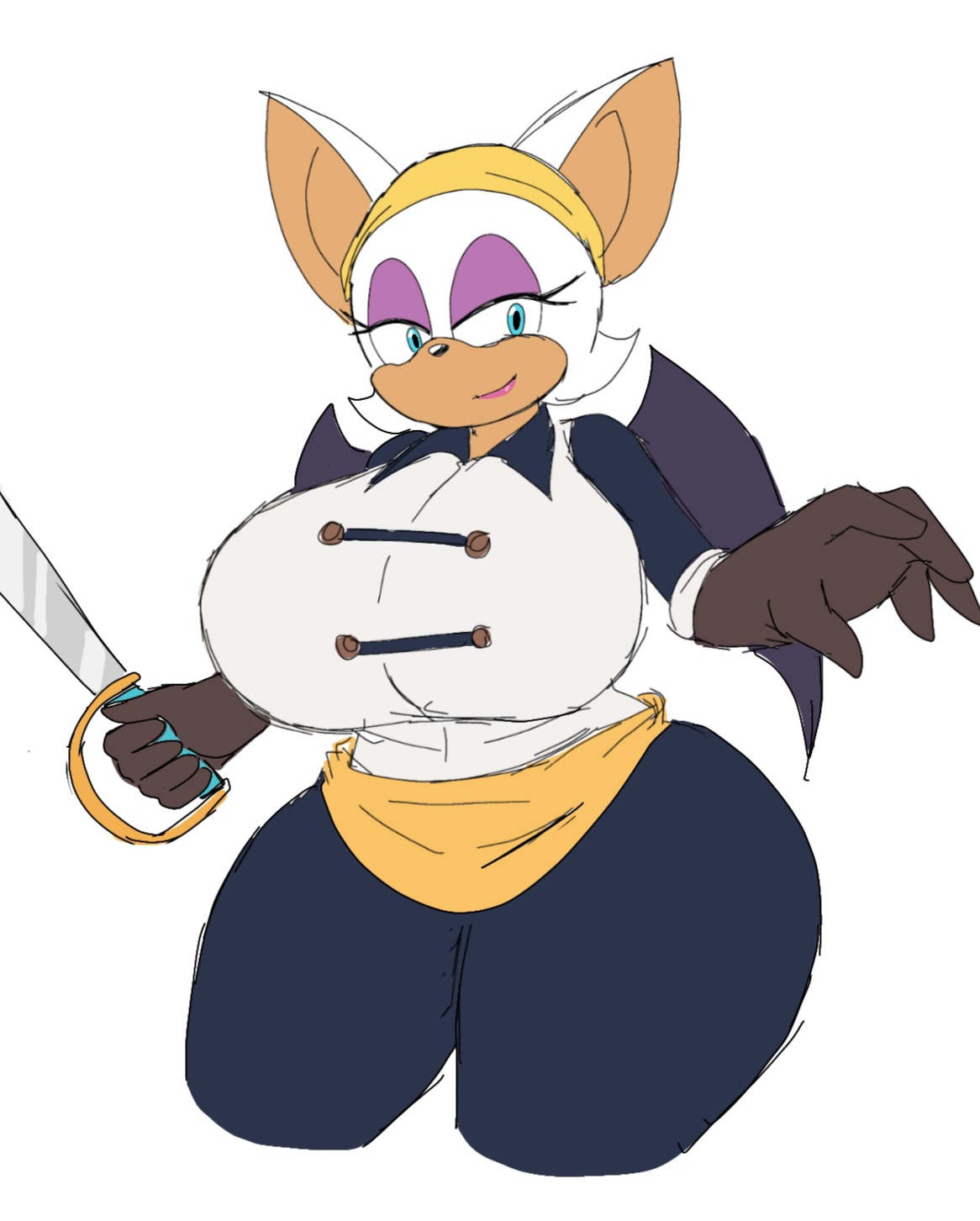1girls, 2023, anthro, ass, batten rouge, big ass, big breasts, breasts, clothed, female, female only, fur, furry, huge ass, huge breasts, mobian (species), momiji (artist), netflix, pirate, rouge the bat, sega, sonic (series), sonic prime