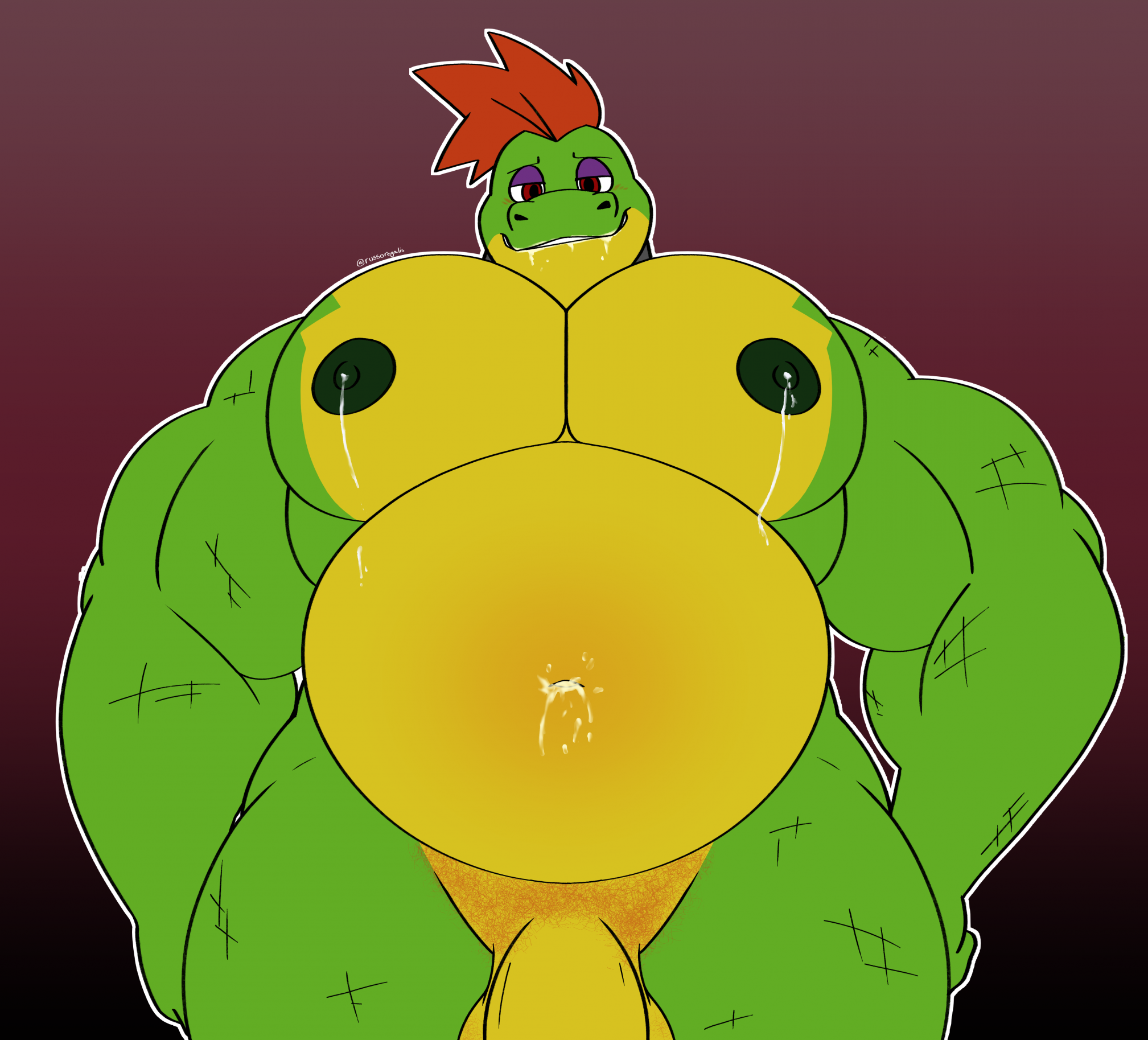 1boy, 2023, alligator, alligatorid, anthro, anthro focus, anthro only, anthro solo, balls, barely visible genitalia, belly, big balls, big cock, big penis, big testicles, bigger male, blush, blush lines, chubby, chubby anthro, chubby belly, chubby male, cock, completely nude, crocodile, crocodilian, crocodylid, cum, cum drip, cum dripping, cum dripping from mouth, cum in mouth, cum inside mouth, cum on navel, digital drawing (artwork), digital media (artwork), five nights at freddy's, five nights at freddy's: security breach, flaccid, flaccid penis, furry, furry male, furry only, hair, hairy, half-closed eyes, happy trail, humanoid genitalia, humanoid penis, lactating, lactating nipples, lactation, looking at viewer, looking down, looking down at viewer, male, male anthro, male focus, male lactation, male only, milk, milking, mohawk, mohawk (hairstyle), montgomery gator (fnaf), musclegut, muscular, muscular arms, muscular male, muscular thighs, navel, nipples, nude, nude male, pecs, pectorals, penis, penis focus, penis out, posing, posing for the viewer, presenting balls, presenting penis, puffy nipples, randomheck, randomrusso, reptile, reptile humanoid, scales, scalie, scalie humanoid, scottgames, simple background, smile, smiley face, solo, solo anthro, solo focus, solo in panel, solo male, steel wool studios, testicles