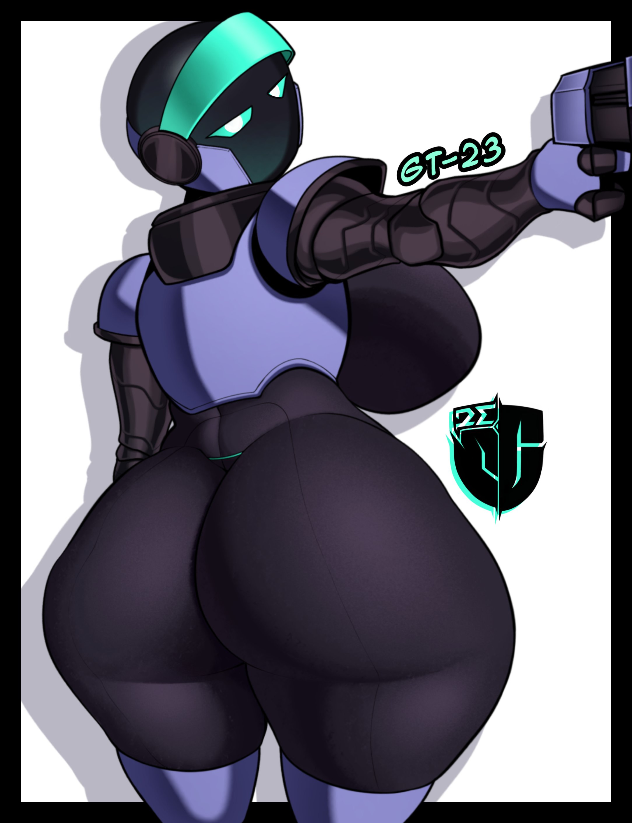 1girls, 2023, 2d, 2d (artwork), 3 fingers, annoyed, ass, ass up, big ass, big butt, big thighs, breasts, busty, female, female focus, female only, gt-23 (igxxiii), helmet, hi res, highres, hourglass figure, huge ass, huge butt, igxxiii, large ass, large breasts, large butt, large thighs, metallic body, original, original character, pussy, robot, robot girl, robot humanoid, robot joints, round ass, solo, solo female, solo focus, thick thighs, thighhighs, thighs, thunder thighs, vagina, voluptuous