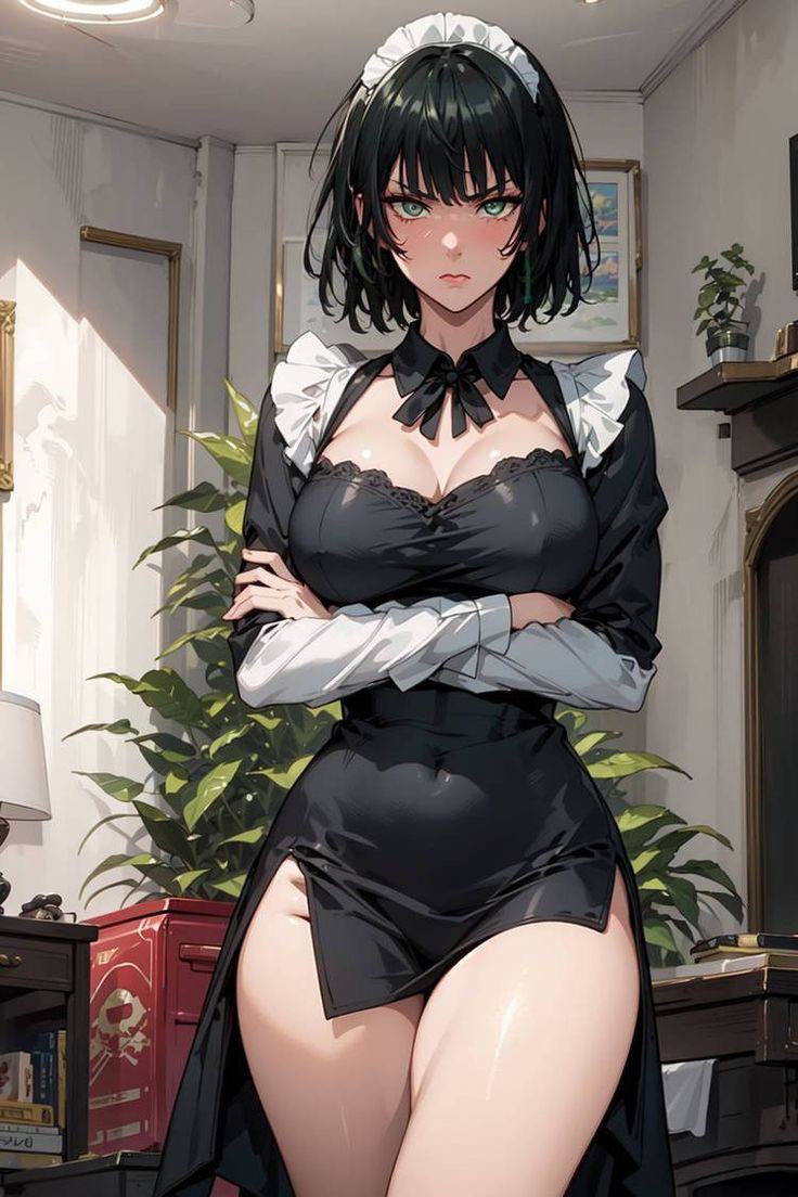 ai generated, black hair, female, fubuki (one-punch man), maid, one-punch man, tagme