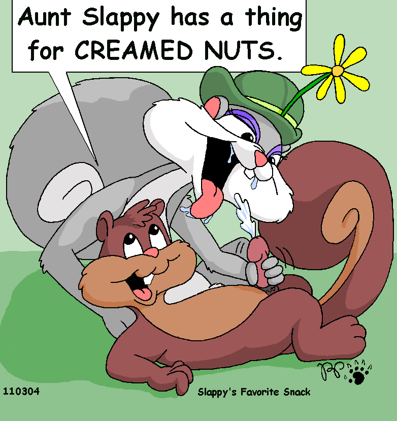 2004 age_difference animaniacs anthro anthro_on_anthro aunt aunt_and_nephew bodily_fluids cum cum_in_mouth cum_inside duo english_text erection female genital_fluids genitals handjob incest kthanid_(artist) male male/female mammal mostly_nude nephew nude penile penis rodent sciurid sex skippy_squirrel slappy_squirrel text toony tree_squirrel warner_brothers young