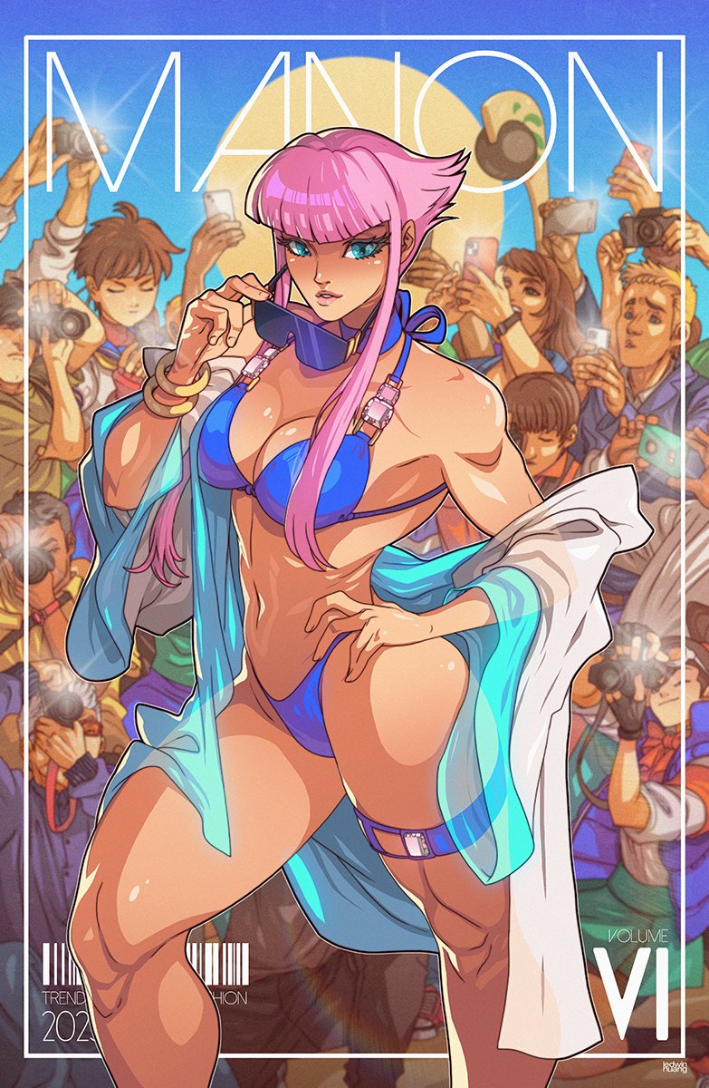 artist request, beach, bikini, capcom, eyewear removed, french, manon legrand, nonude, street fighter, street fighter 6, swimsuit, two piece swimsuit