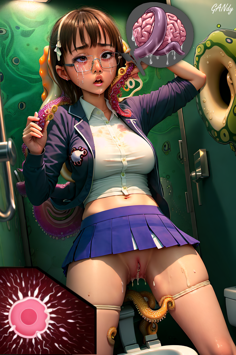 1girls after_sex after_vaginal ai_generated asian asian_female blue_skirt brain_fuck brown_eyes brown_hair clothed_sex clothing cum cum_in_pussy cum_inside female gandy glasses impregnation open_mouth ovum purple_tentacles pussy short_hair skirt skirt_lift sperm_cell spread_legs tears tentacle thighhighs white_legwear white_shirt white_thighhighs x-ray yellow_tentacles