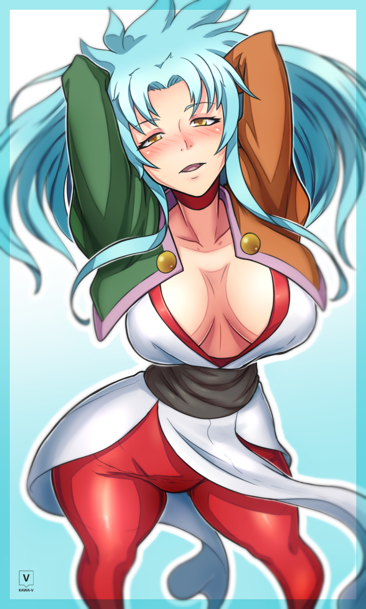 big_breasts blue_eyes blush clothing female female_only hyper_dimension_x kawa-v large_breasts long_hair ryoko_hakubi solo solo_female tenchi_muyo!