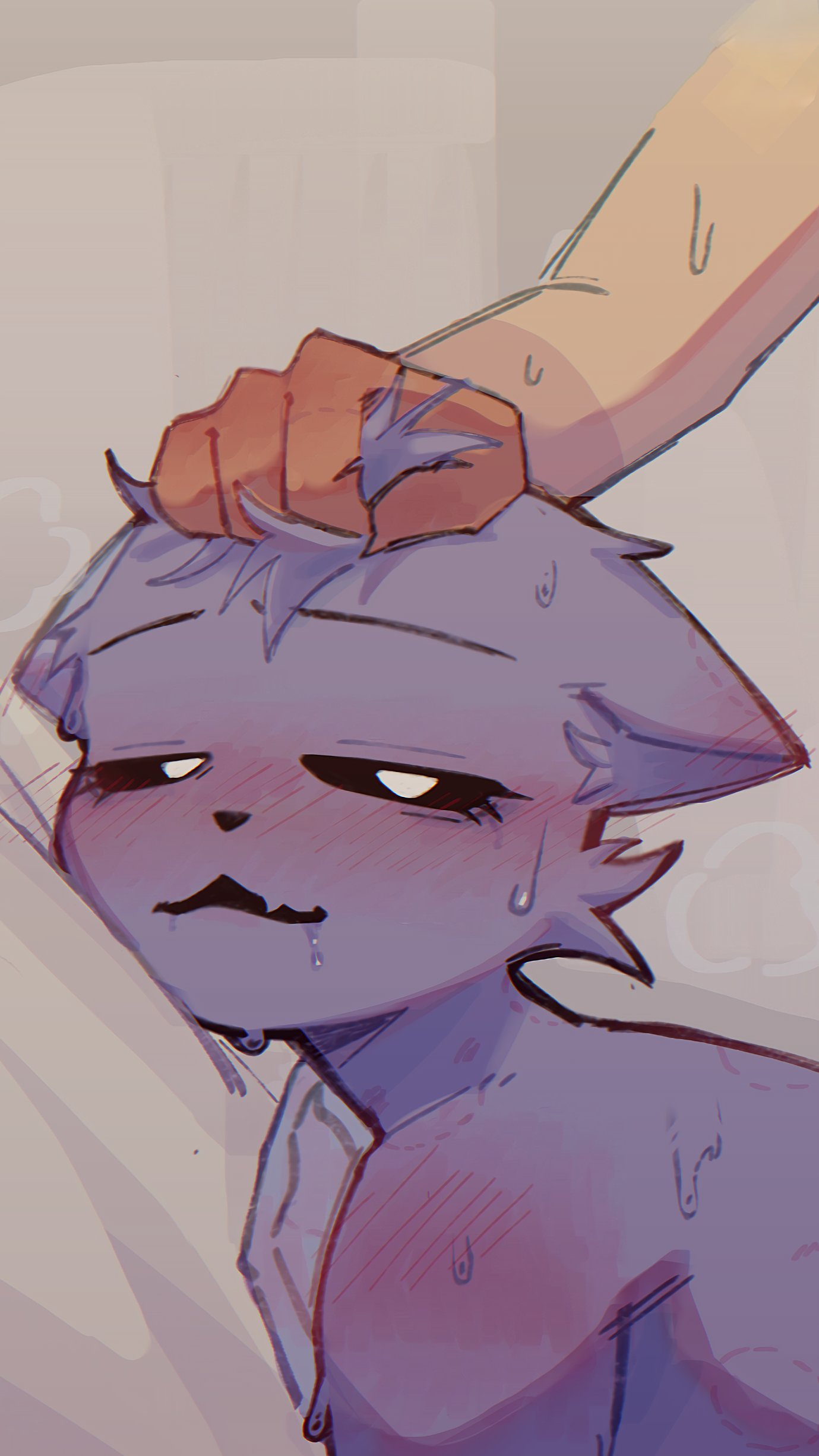 catnap (poppy playtime), critters (poppy playtime), dogday (poppy playtime), duo, furry only, gay, hand on head, implied sex, male, male only, male/male, no humans, offscreen character, offscreen sex, poppy playtime, poppy playtime (chapter 3), pulling, smiling critters, yumetired