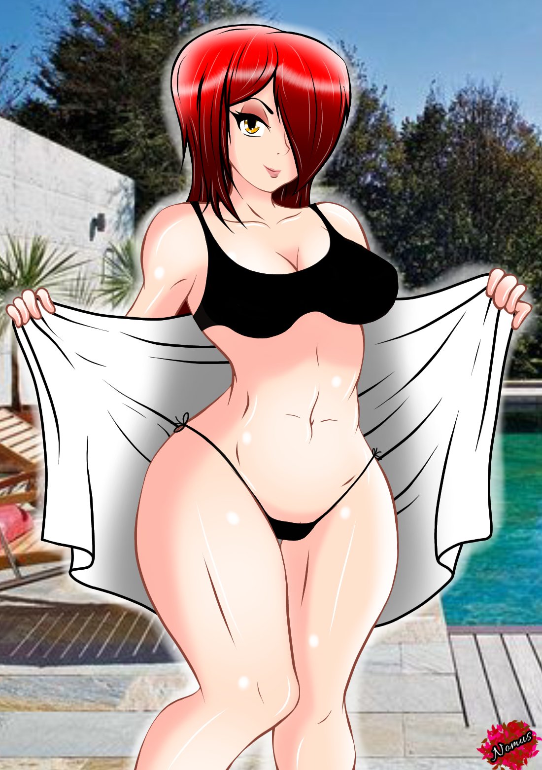 bikini female looking_at_viewer nomus_hl parasoul skullgirls video_games