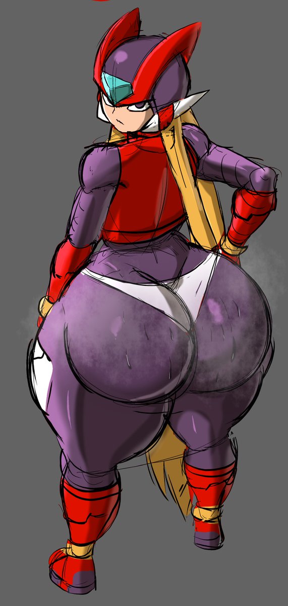 1boy ass babyhunt4 big_ass big_butt blonde_hair butt capcom da_ra_ra_ra fat_ass fat_butt huge_ass huge_butt looking_at_viewer looking_back looking_back_at_viewer male male_only mega_man mega_man_zero purple_eyes robot solo sweat sweating sweaty_butt thick_ass thick_butt zero_(mega_man)