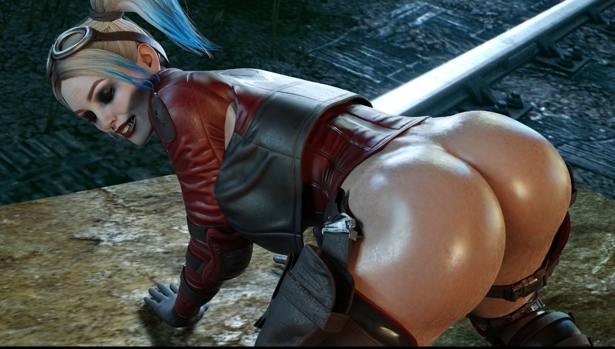 3d, batman (series), black gloves, dc, dc comics, female, footwear, full color, gloves, harley quinn, harley quinn (injustice), injustice 2, leather gloves, no penetration, solo, solo female, tagme, xc25