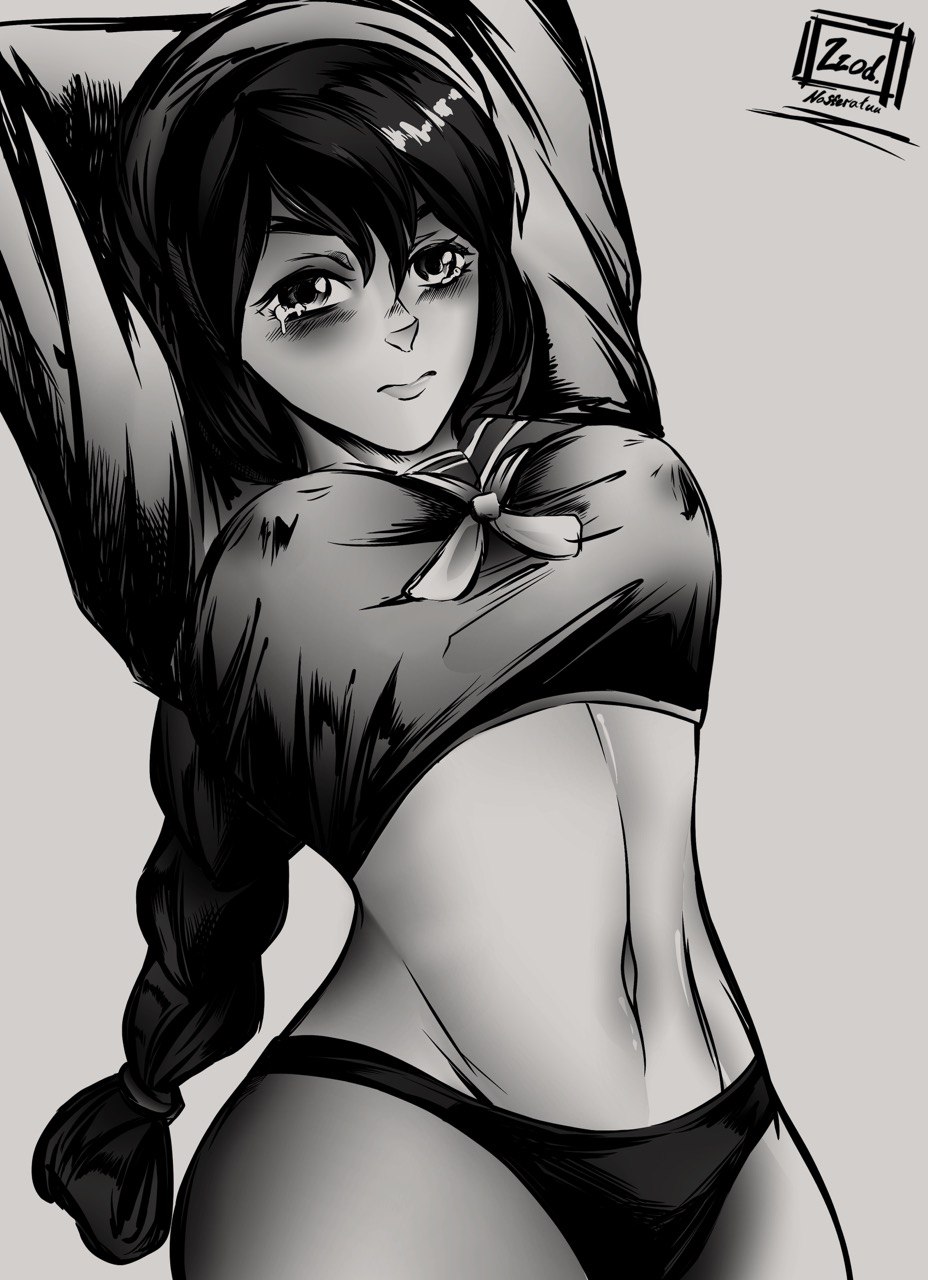 1female 1girls amanai_riko breasts female jujutsu_kaisen long_hair naked naked_female panties