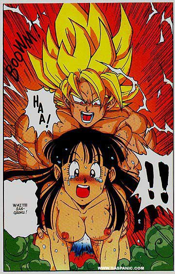 chichi dragon_ball dragon_ball_z power_up saiyan son_goku super_saiyan tarako_koubou transformation_sequence