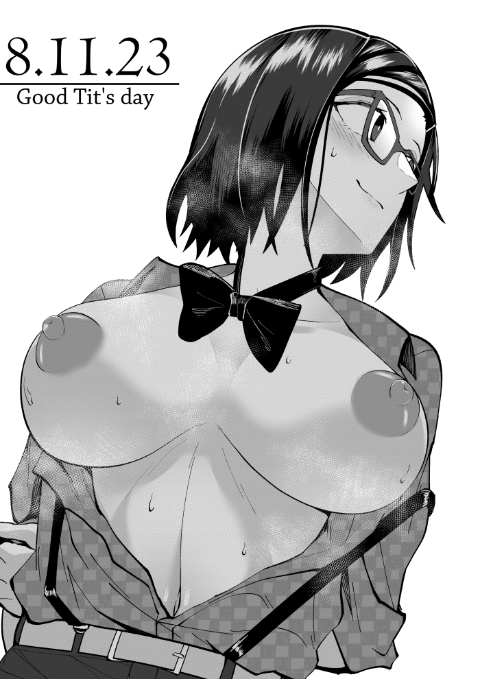 1girls big_breasts blush bow_tie bowtie breasts busty curvaceous curvy curvy_body curvy_female curvy_figure female glasses kannovaku large_breasts nipples original ukavonnak voluptuous whaen_(kannovaku)