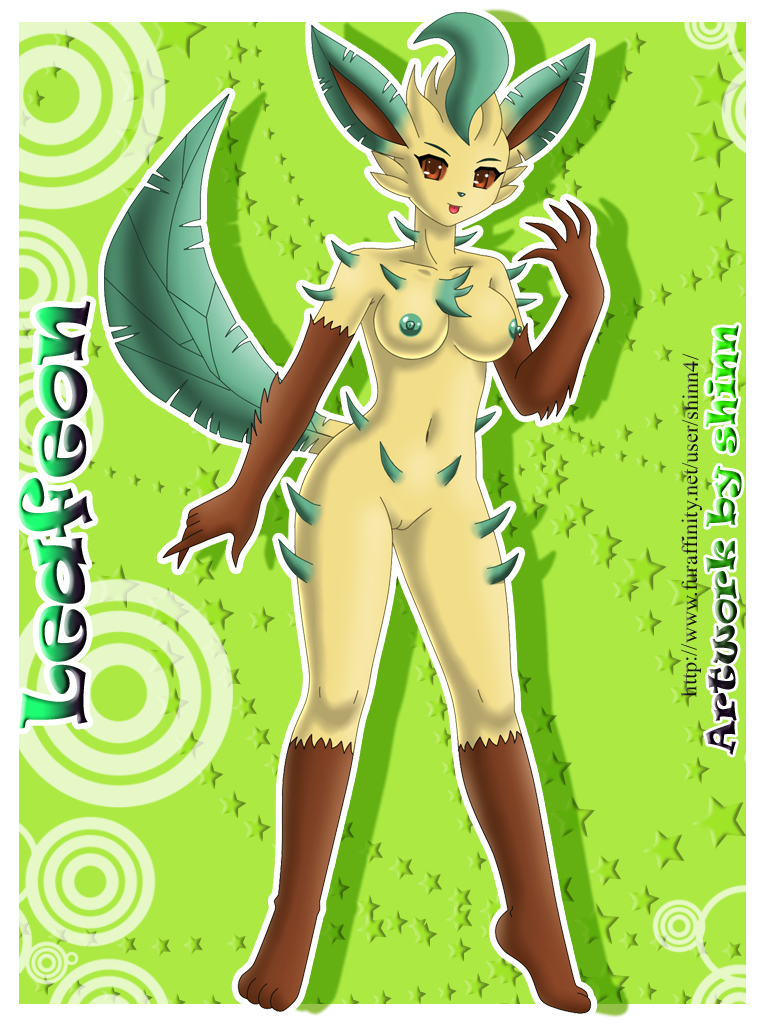 breasts eeveelution female generation_4_pokemon leafeon nintendo nude pokemon pokemon_(species) pussy shinn solo tail