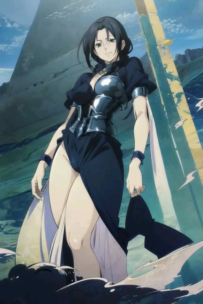 1girls ai_generated black_dress black_eyes black_hair breasts female goth human long_hair pale-skinned_female pale_skin pandora_(saint_seiya) pussy pussy_visible_through_clothes saint_seiya saint_seiya:_the_lost_canvas specters vagina villainess