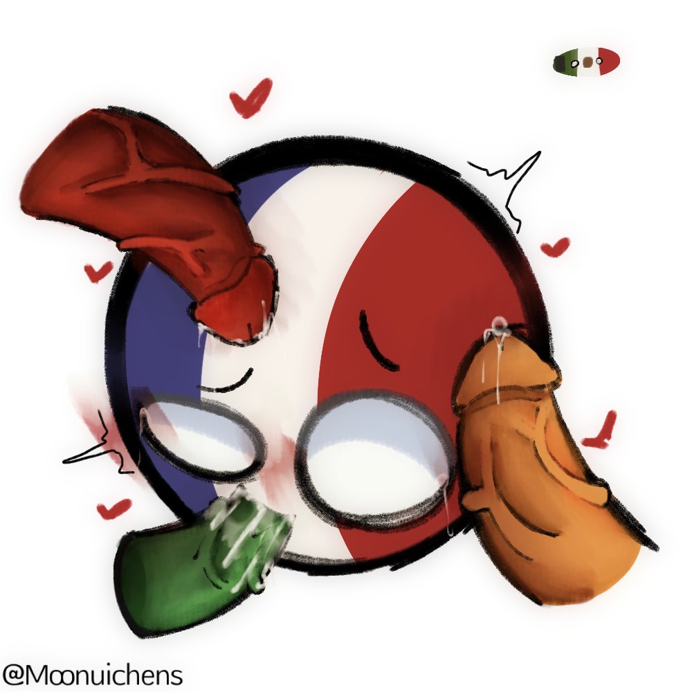 countryballs countryhumans france_(countryhumans) gay mexico_(countryhumans) moouichens penis polandball tagme veiny_penis waddling_head