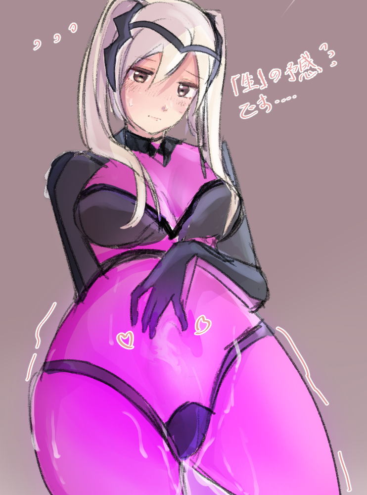 ... 1girls alternate_costume ayanodesuu bodysuit breasts brown_eyes cleavage female female_only fire_emblem fire_emblem_awakening fire_emblem_heroes grey_hair horny japanese_text medium_breasts medium_hair nintendo official_alternate_costume pussy_juice robin_(fire_emblem) robin_(fire_emblem)_(female) solo text thick_thighs thighs translation_request twintails wet_pussy