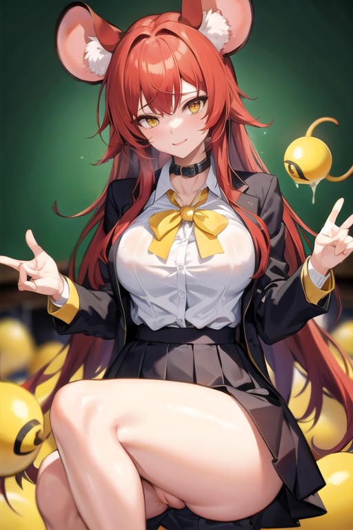 ai_generated chessivt female girl hispanic_female owozu red_hair vagina virtual_youtuber vtuber yellow_eyes