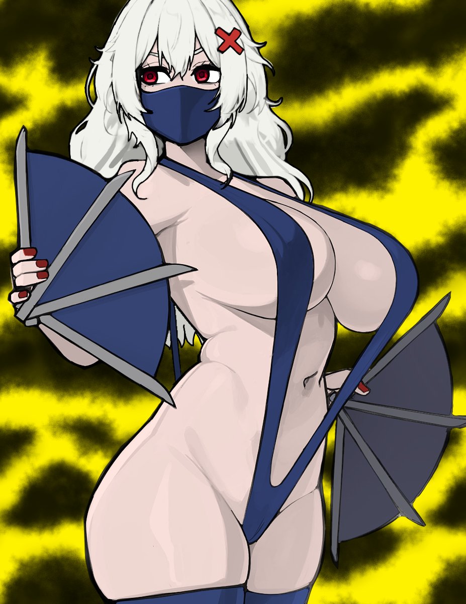 1girls athletic_female belly belly_button big_breasts bikini_top breasts cosplay edenian erispheria hair_ornament hispanic jackreaper kitana_(cosplay) masked masked_female mortal_kombat red_eyes sling_bikini string_bikini thick_ass traced traced_art twitch virtual_youtuber visible_pussy voluptuous voluptuous_female vtuber white_hair wide_hips youtube