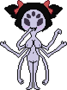 1girls 2d 5_eyes 6_arms accurate_art_style alternate_version_available breasts color giggling hand_over_own_mouth j_d_ laugh monster_girl muffet nipples pussy self_upload spider_girl sprite tagme transparent_background twintails undertale undertale_(series)