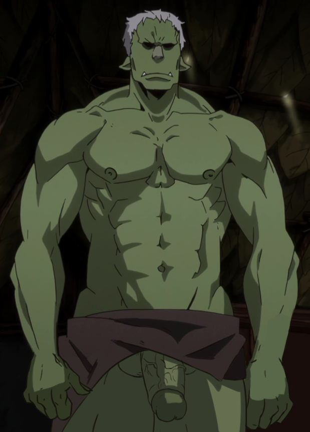 abs balls biceps dhlinez genitals goblin goblin_male green_body green_skin hair humanoid humanoid_pointy_ears male muscular muscular_humanoid muscular_male nipples pecs penis rigurd solo that_time_i_got_reincarnated_as_a_slime third-party_edit vein veiny_penis white_hair