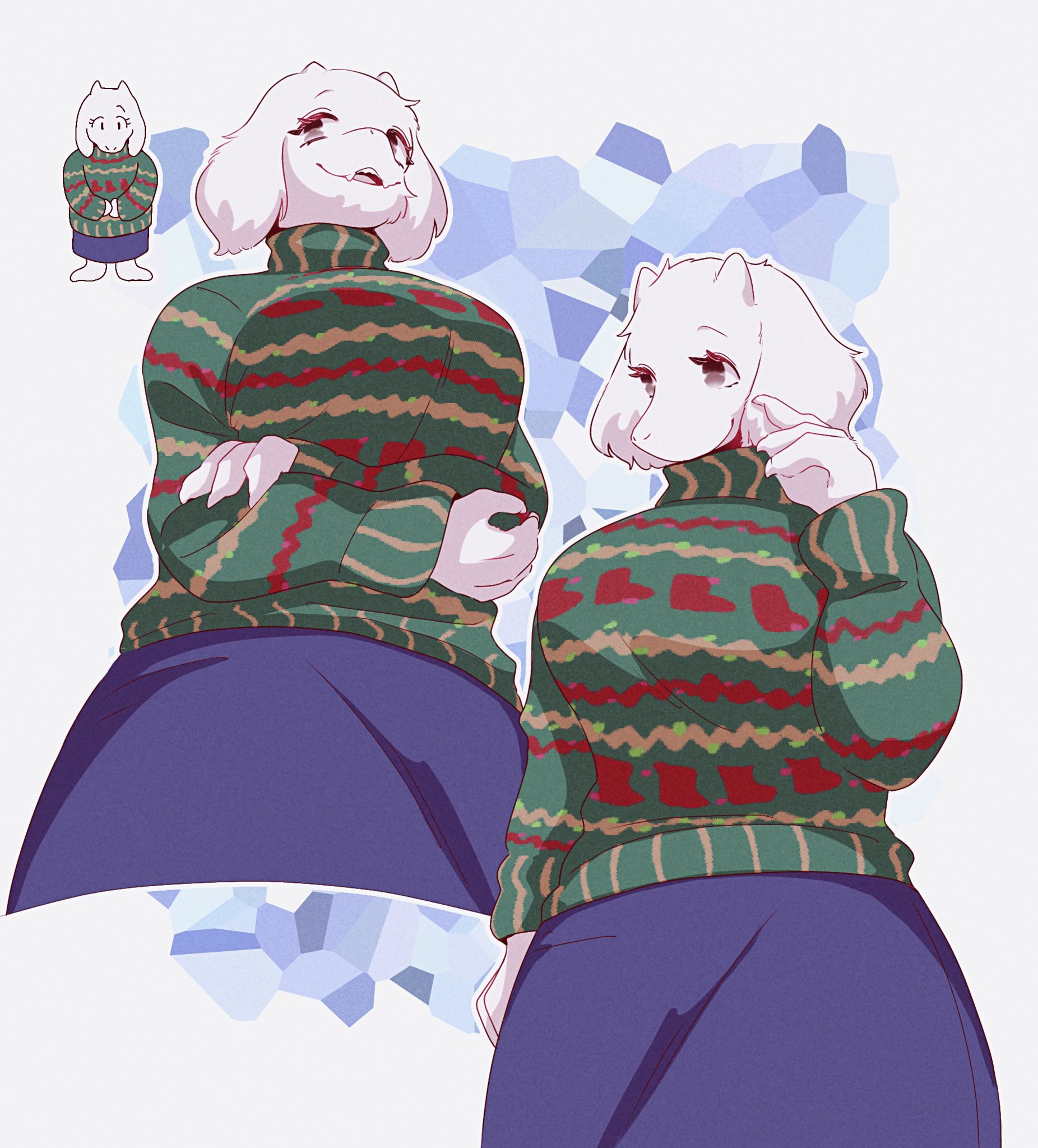 1girls, 2020s, 2023, 2d, 2d (artwork), anthro, anthro only, big breasts, boss monster, breasts, caprine, clothed, clothing, digital media (artwork), female, female anthro, female only, floppy ears, furry, furry female, furry only, goat, goat ears, goat girl, goat horns, horns, mature, mature female, milf, miz7xf, monster, monster girl, multiple views, solo anthro, solo female, sweater, toriel, undertale, undertale (series), video games, voluptuous, voluptuous female