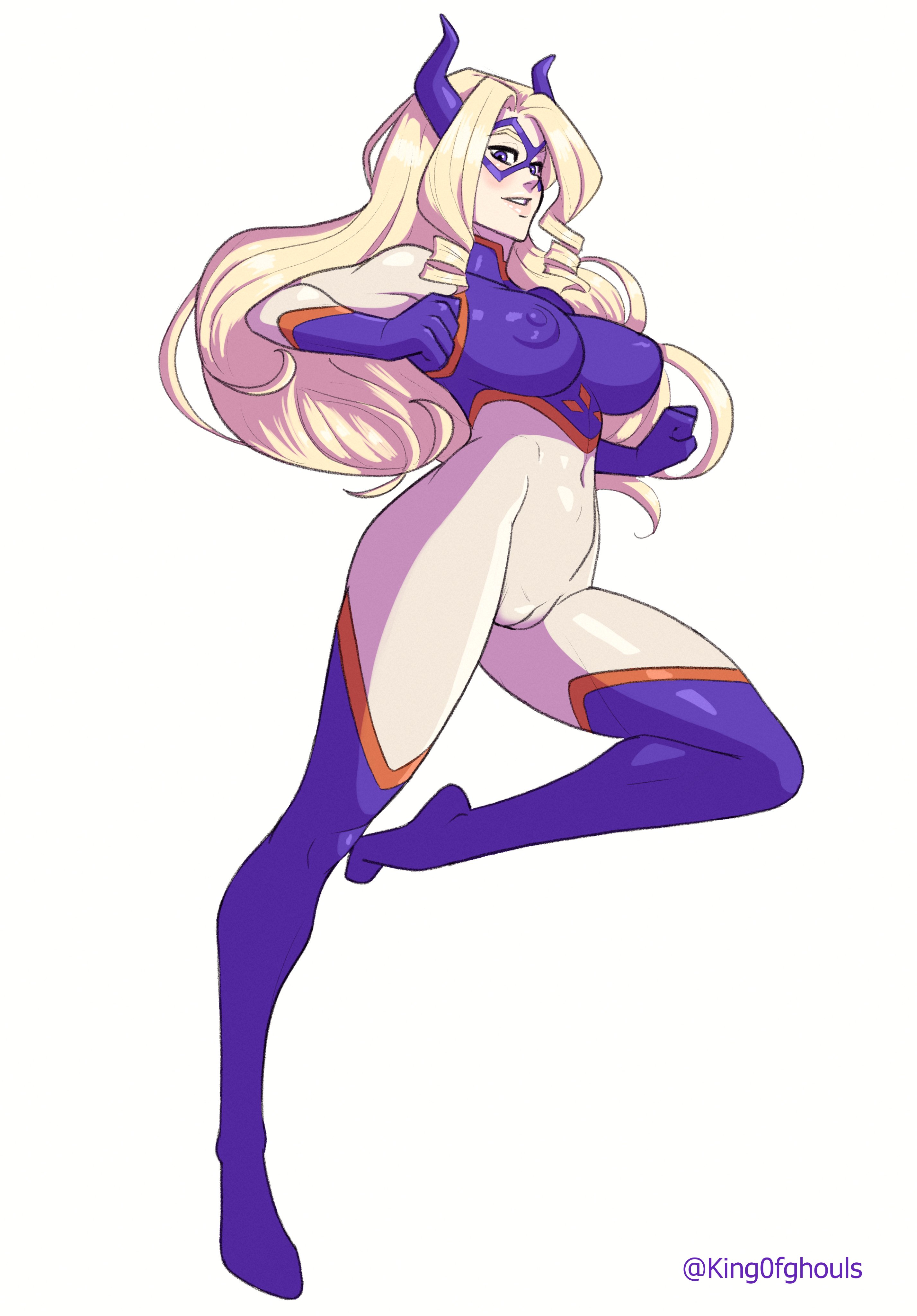 1girls, big breasts, blonde hair, breasts, cameltoe, clothing, domino mask, erect nipples, eyewear, female, female only, full body, hair, hero outfit (mha), hips, horns, huge breasts, king0fghouls, legs, long hair, mount lady, my hero academia, nipples, nipples visible through clothing, purple eyes, pussy, solo, solo female, superheroine, thighs, tight clothing, yuu takeyama