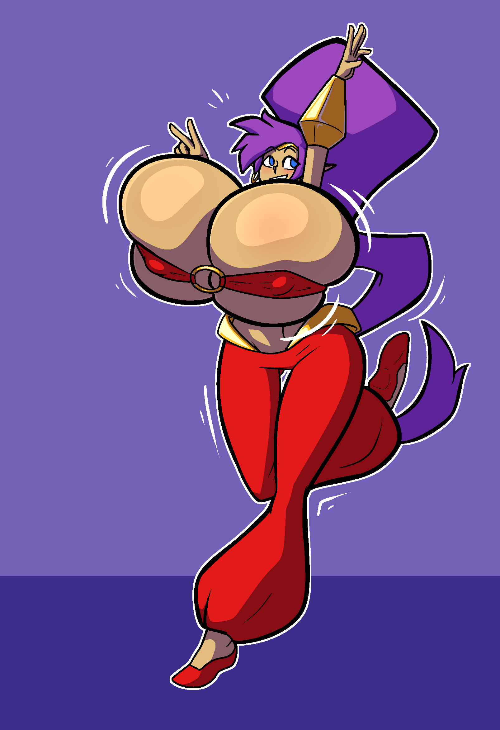 1girls big_breasts breasts_bigger_than_head bursting_breasts huge_breasts hyper hyper_breasts shantae shantae_(character) solo_female tagme zuoo0202