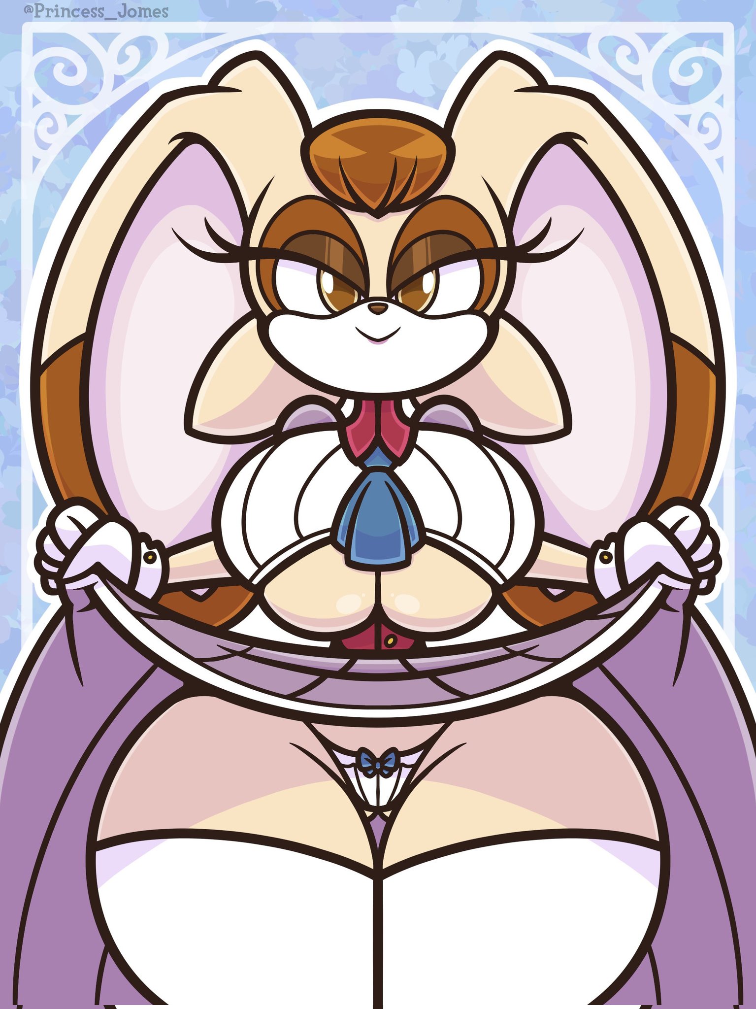 ass, big ass, big breasts, breasts, clothed, female, female only, huge ass, huge breasts, no bra, princess jomes, sideass, sonic (series), underboob, vanilla the rabbit
