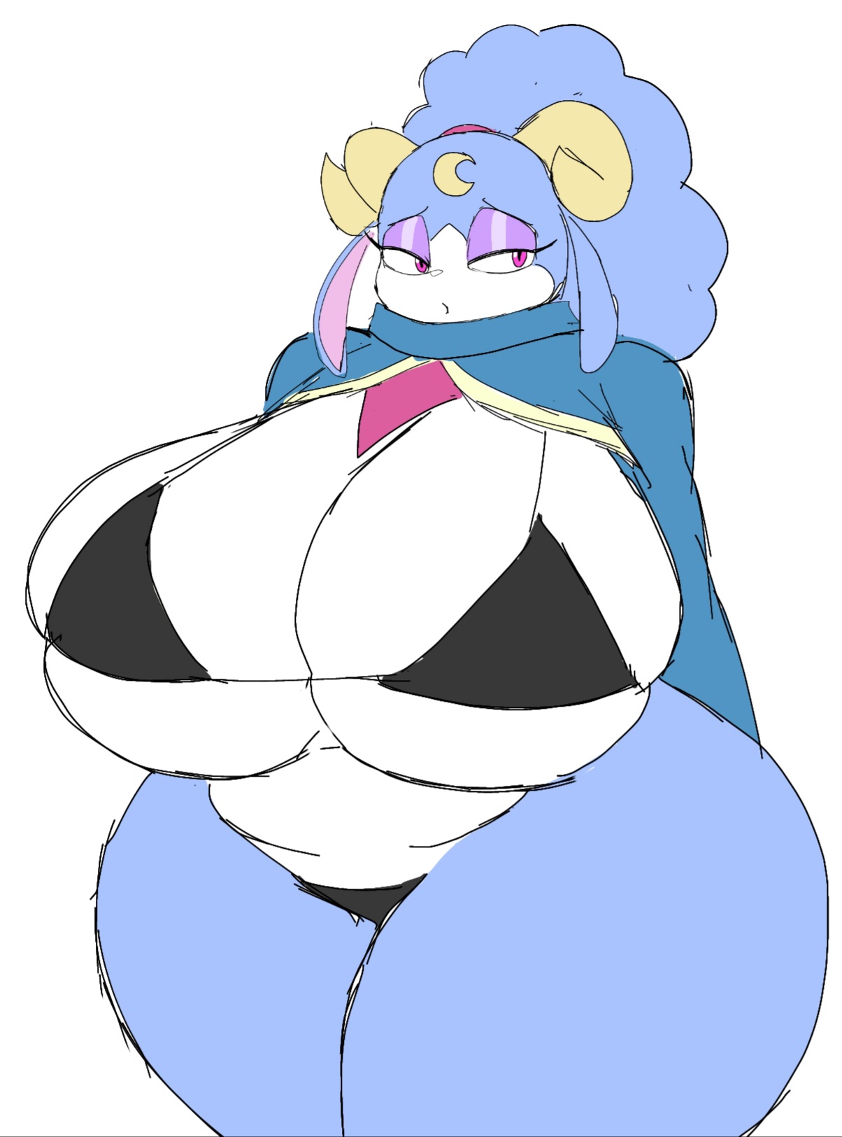 anthro, ariem, ass, ass bigger than head, big ass, big breasts, bikini, bikini top, bottomless, breasts, breasts bigger than head, covered nipples, female, female only, fur, furry, huge ass, huge breasts, momiji (artist), sega, sideass, sonic (series), sonic dream team, sonic the hedgehog (series), topwear
