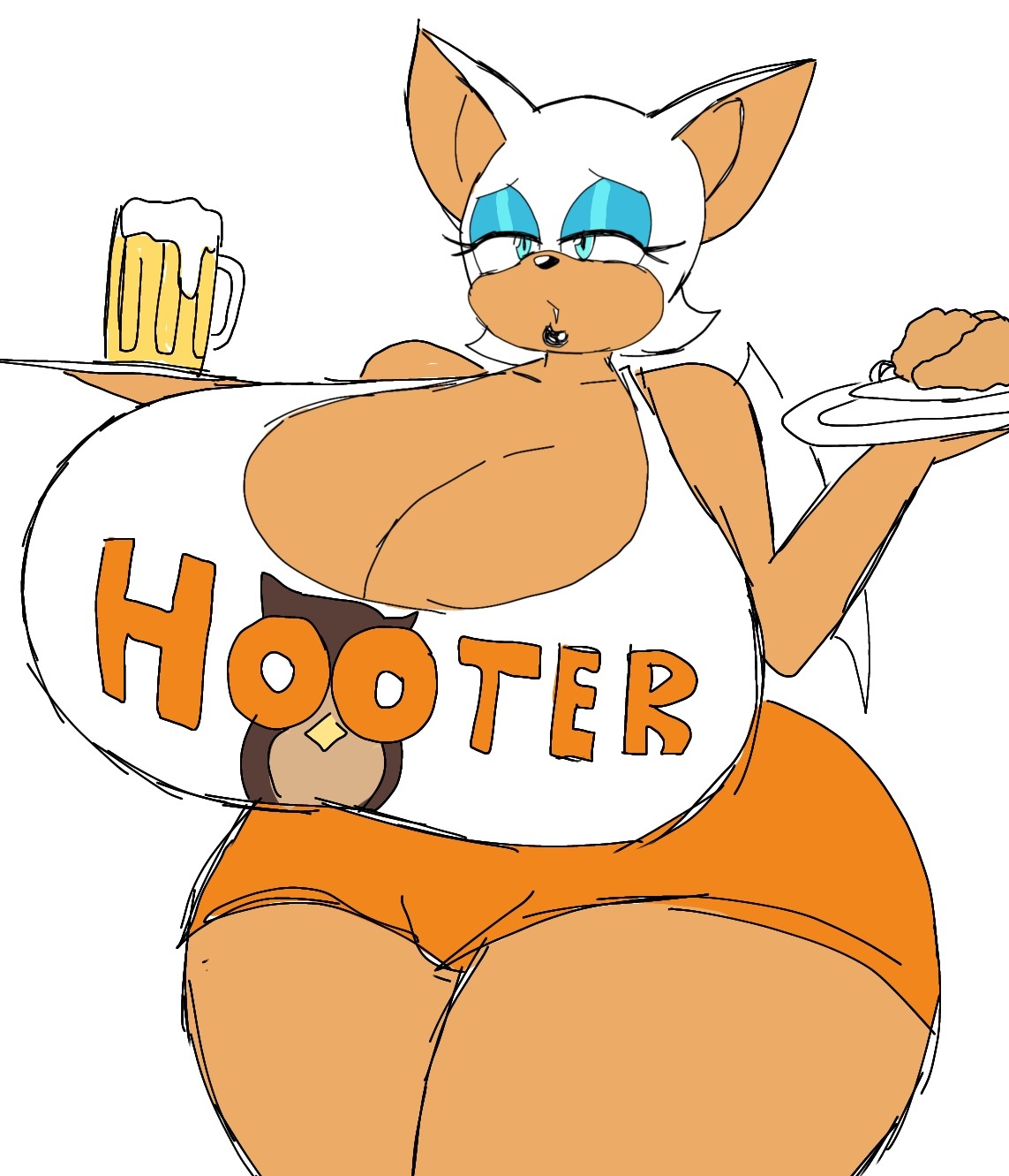 1girls, 2023, anthro, ass, big ass, big breasts, boob window, breasts, breasts bigger than head, clothed, female, female only, fur, furry, hooters, huge ass, huge breasts, mobian (species), momiji (artist), rouge the bat, sega, sonic (series)