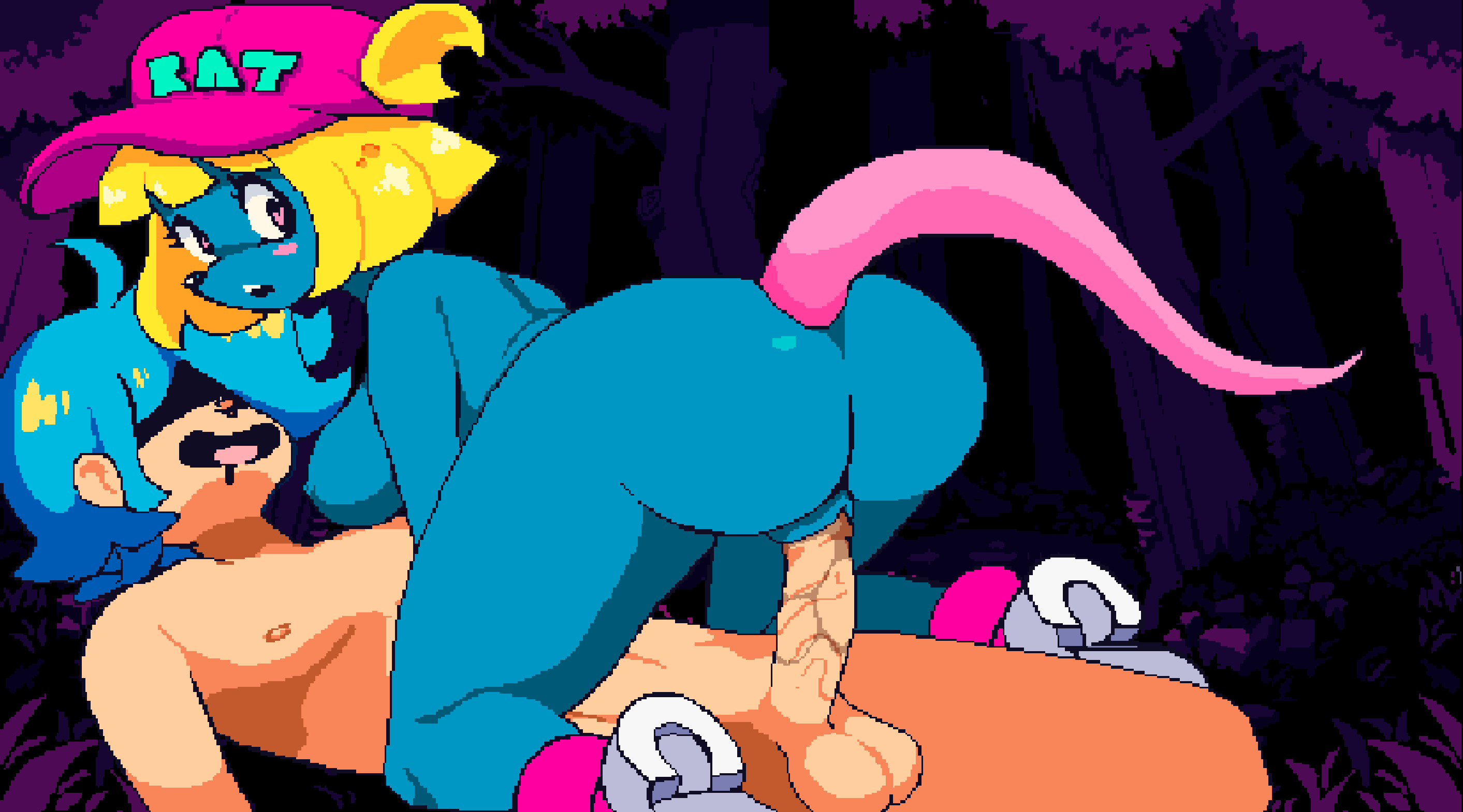 1boy, animated, color, colored, edit, edited, female, flipwitch : forbidden sex hex, game cg, grool, male, penis, pixel animation, pixel art, pussy, pussy juice, pussy juice on penis, rat, sprite, tagme, third-party edit
