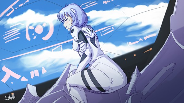 blue_hair diaper diaper_fetish diapersuit neon_genesis_evangelion plugsuit rei_ayanami sitting sketchmandl