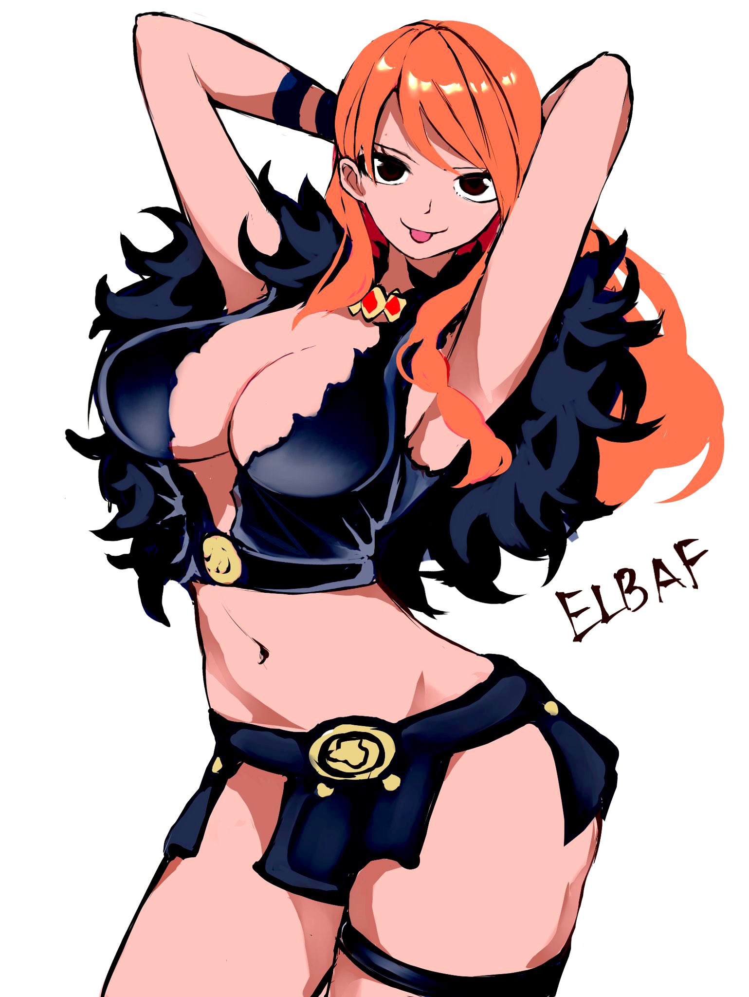 1girls, clothing, female, female only, kasumi6, kasumi6 , nami (one piece), one piece, one piece: elbaf arc, orange hair, orange-haired female