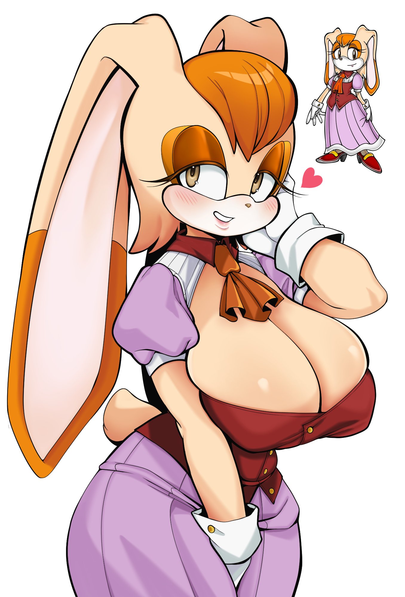 1girls, anthro, anthro only, big breasts, blush, blush lines, boob window, boobs bigger than head, breasts, breasts bigger than head, breasts out, bunny ears, bunny girl, busty, busty female, cleavage, cleavage cutout, cleavage window, curvaceous, curvy, curvy figure, enormous breasts, female, female only, furry, furry female, furry only, giant breasts, gigantic breasts, huge breasts, large breasts, massive breasts, milf, nipple bulge, nipple outline, nipples, nipples visible through clothing, niucniuc, pinup, rabbit, sonic (series), sonic the hedgehog (series), tits bigger than head, tits out, vanilla the rabbit