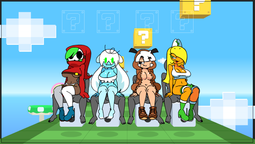 4boys 4girls ?_block boo_(mario) boo_girl_(minus8) breasts busty female goomba goomba_girl koopa koopa_girl male mario_(series) mario_party minus8 multiple_boys multiple_girls outdoors sex shy_gal shy_guy tagme