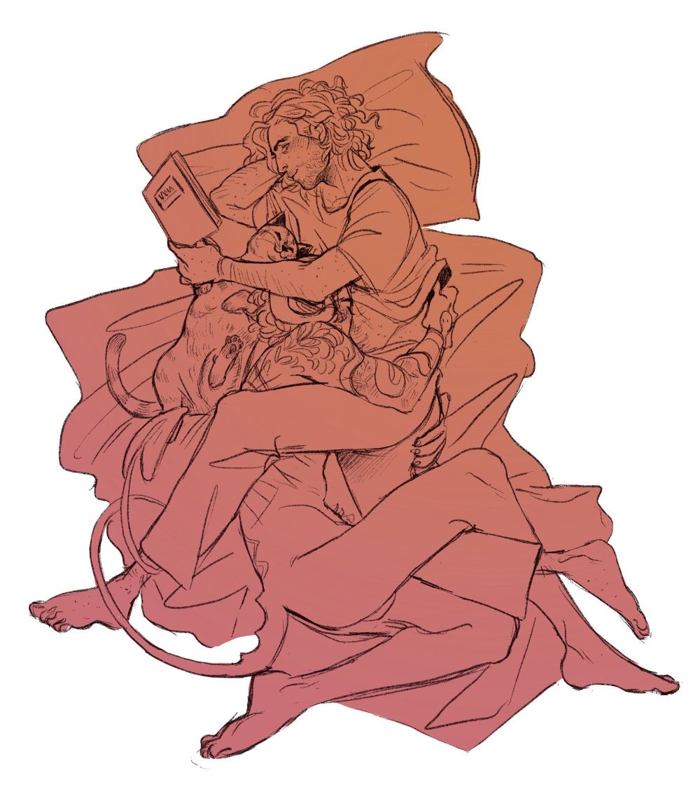 2boys artist_request book caleb_widogast clothed/nude critical_role:_the_mighty_nein gay hug mollymauk_tealeaf