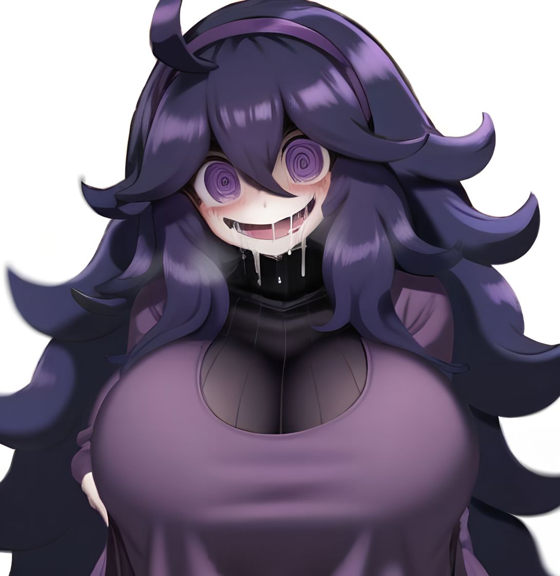 ahoge ai_generated blush clothed dress drool drool_string drooling giant_breasts goth goth_girl happy headband hex_maniac huge_breasts long_hair long_sleeves looking looking_at_viewer love messy_hair milf open_mouth pokemon pokemon_xy portrait purple_eyes purple_hair smile smiling spazzmo voluptuous voluptuous_female