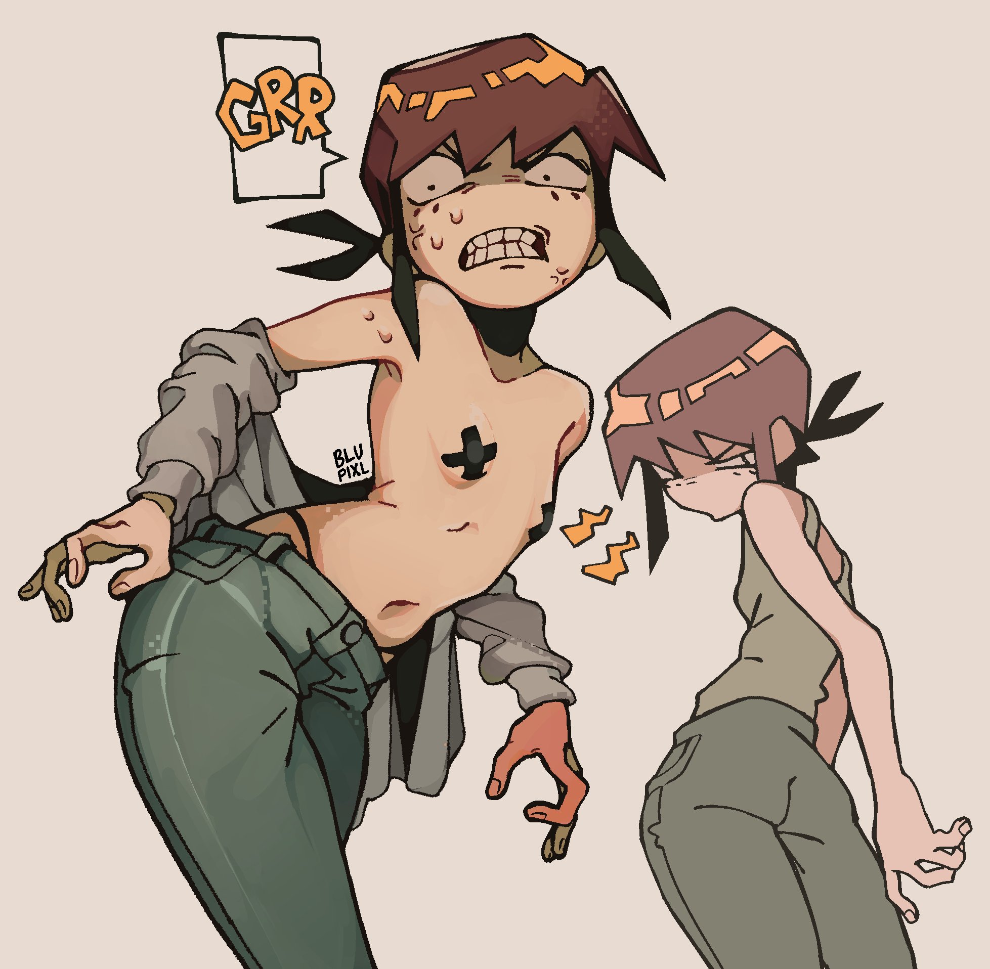 blupixl, breasts, female, shirtless, tagme, x pasties