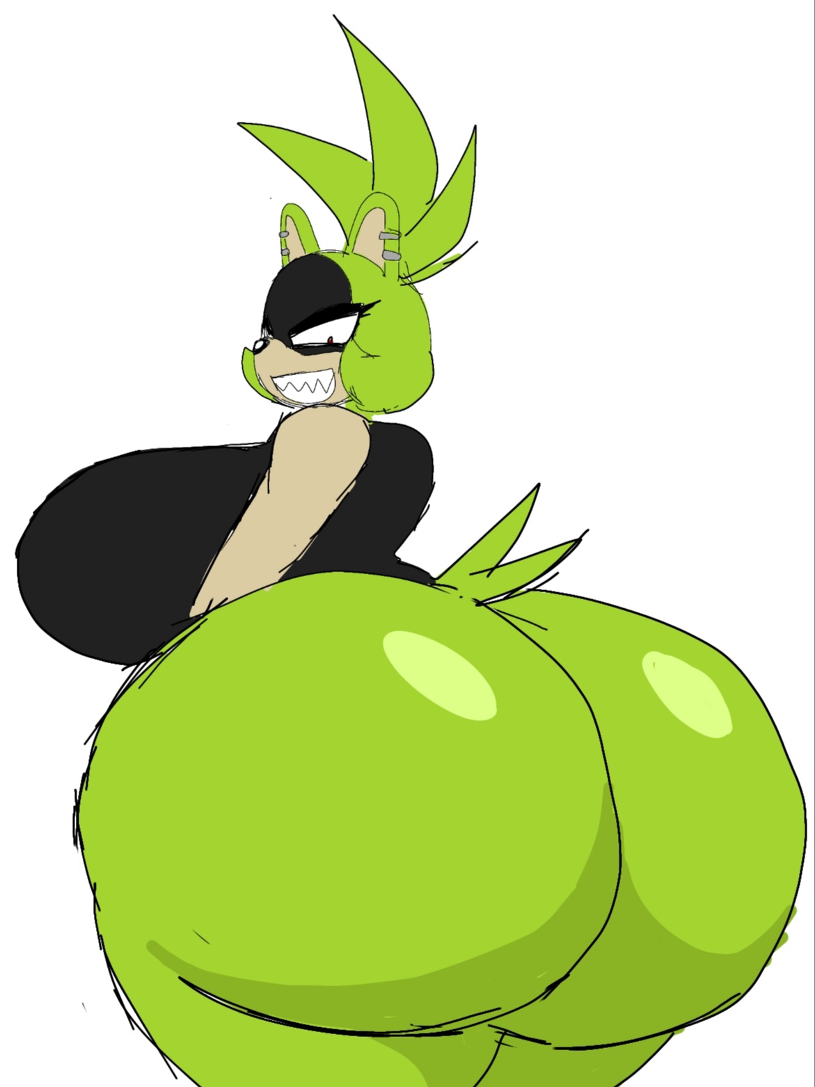 1girls, 2023, anthro, ass, ass bigger than head, ass focus, backboob, big ass, big breasts, bottomless, breasts, fat ass, fat butt, female, fur, furry, huge ass, huge breasts, huge butt, hyper ass, idw publishing, mobian (species), momiji (artist), sega, sonic (series), sonic the hedgehog (comics), sonic the hedgehog (idw), sonic the hedgehog (series), surge the tenrec, thick thighs, topwear, wide hips