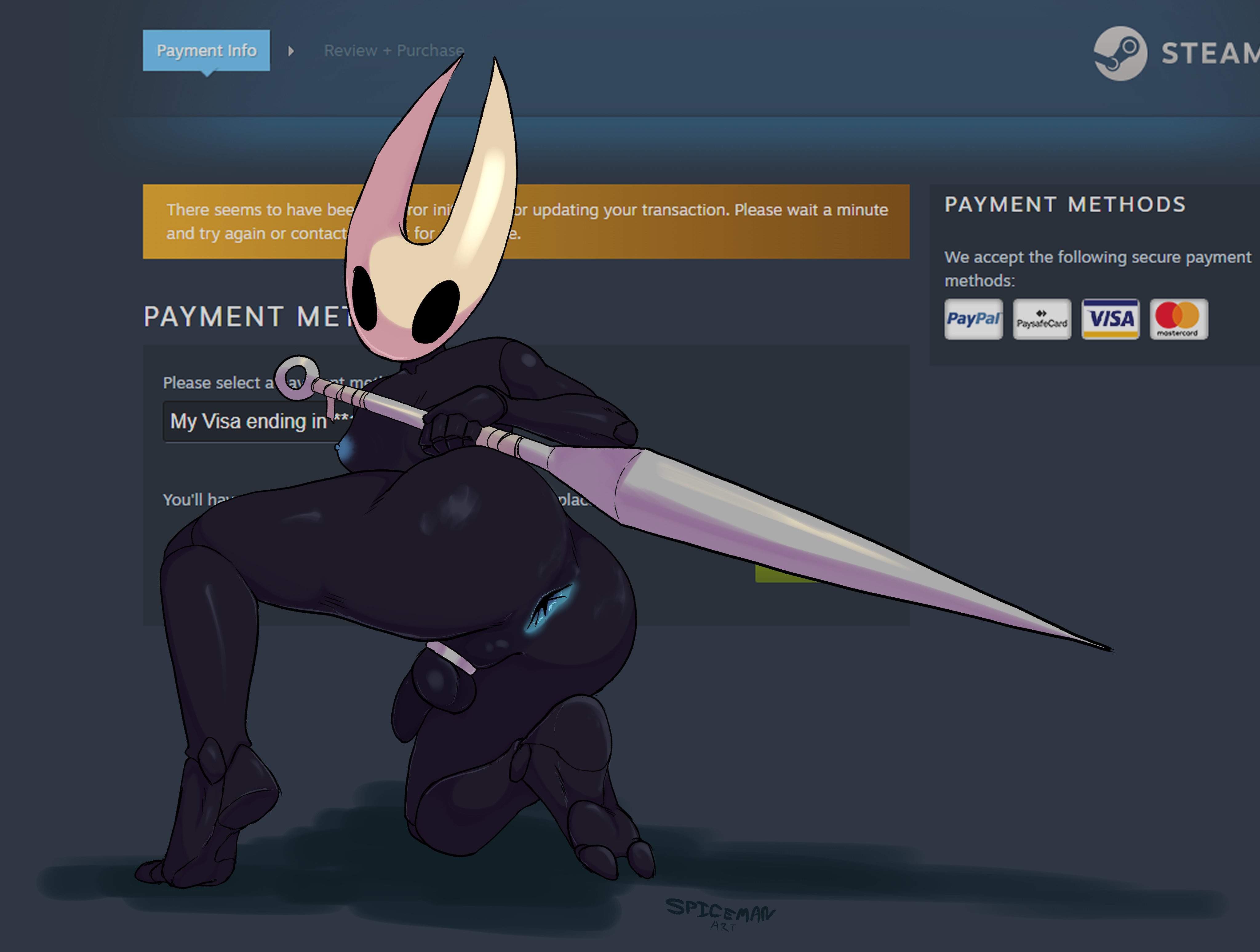 anus, areola, areolae, ass, back, back view, backsack, balls, ballsack, cock ring, dickgirl, futa sans pussy, futanari, hollow knight, hornet (hollow knight), intersex, looking back, nipples, penis, smooth balls, smooth penis, solo, solo futa, spicemanart, steam (software), tagme, thick thighs, wide hips