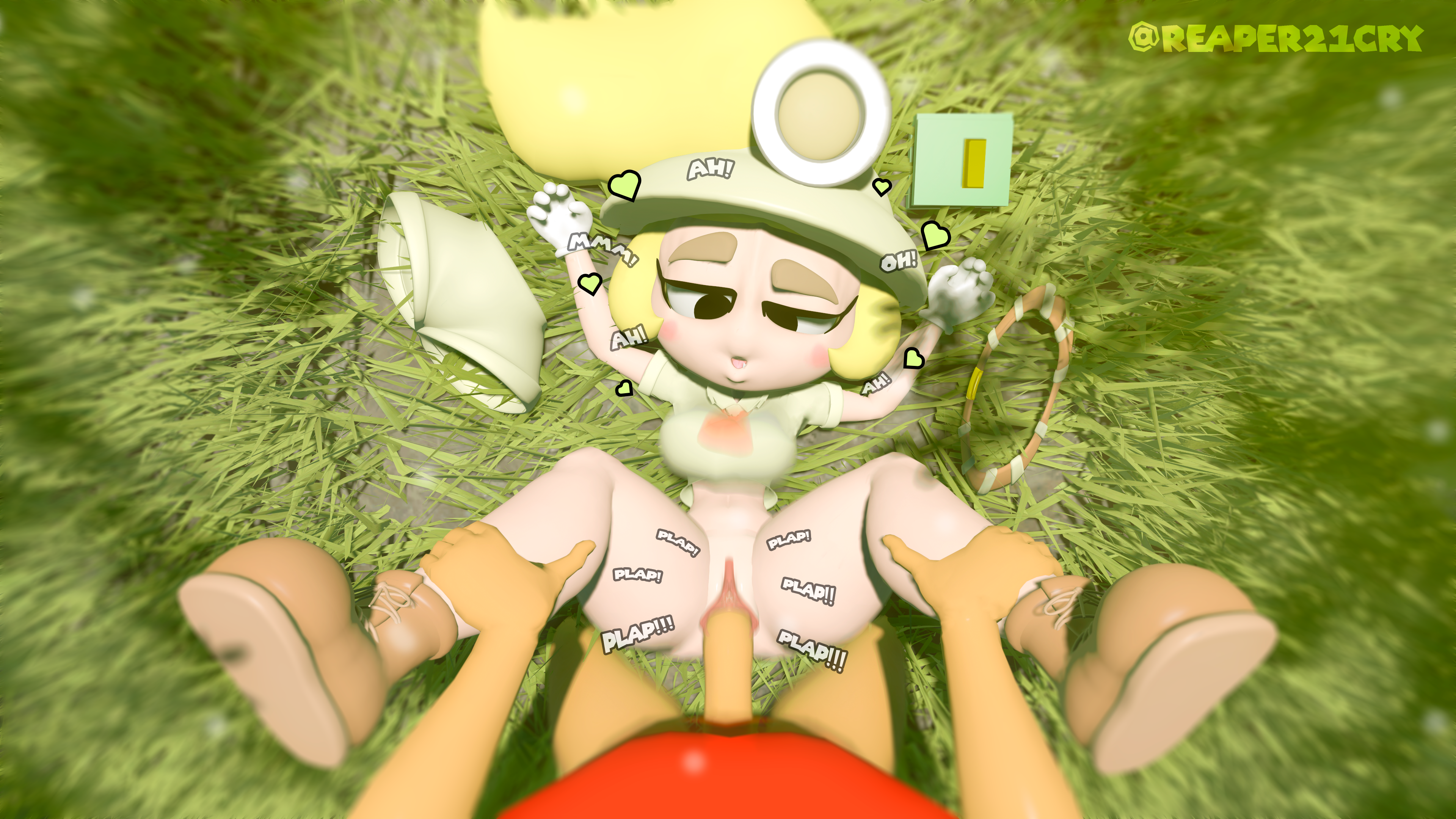 1boy, 1girls, 3d, ahe gao, belt, black eyes, blonde hair, book, boots, bottomless, bouncing breasts, breasts, female, female penetrated, femsub, genitals, gloves, goombella, grass, green clothing, half dressed, half naked, half naked female, half naked male, heart symbol, hearts, hearts around head, helmet, hi res, high resolution, highres, highwizard, highwizard (modeler), holding legs, humanoid, humanoid penetrated, lamp, long hair, luiske476, male, male penetrating, male penetrating female, male pov, male/female, maledom, mario, mario (series), miner helmet, missionary position, motion blur, nature, outdoors, outdoors sex, paper mario, penis, penis in pussy, plap, plap (sound), ponytail, pov, pussy, reaper21cry, red clothing, red shirt, shorts, shorts removed, sound effects, source filmmaker, source filmmaker (artwork), spread legs, straight, thick thighs, vaginal penetration, white gloves