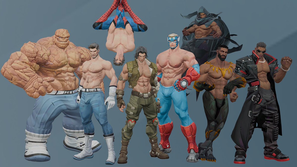 3d, 8boys, abs, ben grimm, black panther (marvel rivals), black panther (marvel), black panther (series), blade (eric brooks), blade (marvel comics), blade (marvel rivals), bucky barnes, bulge, captain america, captain america (marvel rivals), captain america (series), cloak (marvel rivals), cloak (marvel), cloak and dagger, dark skin, dark-skinned male, dilf, eric brooks, fantastic four, haviksluz, light skin, light-skinned male, male, male only, marvel, marvel comics, marvel rivals, mask, masked male, mr fantastic, mr fantastic (first steps), mr fantastic (marvel rivals), muscular, muscular male, peter parker, reed richards, shades, spider-man, spider-man (marvel rivals), spider-man (series), steve rogers, t'challa, the thing (first teps), the thing (marvel rivals), the thing (marvel), tyrone johnson, winter soldier, winter soldier (marvel rivals), yaoi